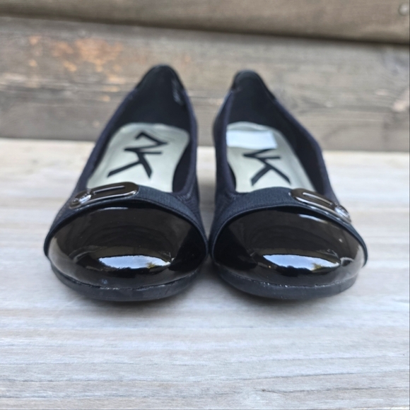 Anne Klein Sport Bisa Shimmer Black Capped Toe, Comfort Wedge Pump. WMS 7.5M - Picture 8 of 15